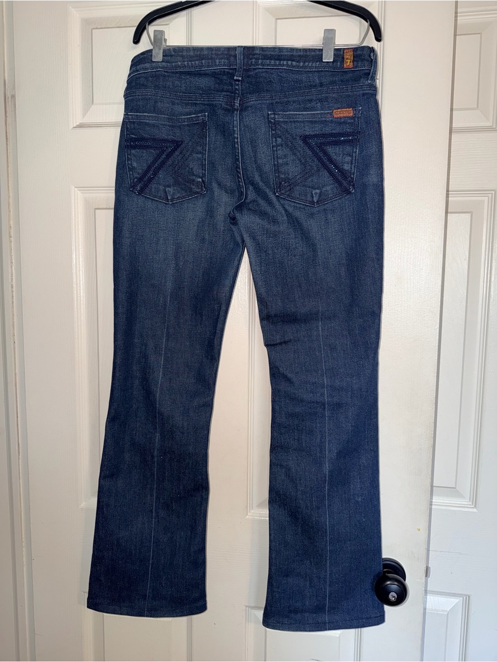 7 For All Mankind Jeans Flynt Low Rise blue Rhinestone Stretch